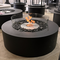 MEISU.CH Cheminée ronde autonome à combustion efficace, foyer sans fumée pour bois/gaz/alkohol, table de foyer pour extérieur