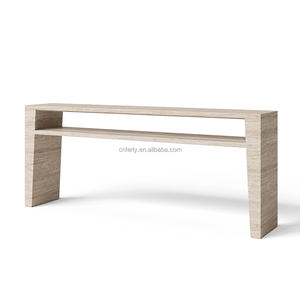 Meubles italiens FERLY Meubles de salon de luxe <span class=keywords><strong>Console</strong></span> en bois Buffet rectangulaire en travertin Table <span class=keywords><strong>Console</strong></span> Table - Product Image 5