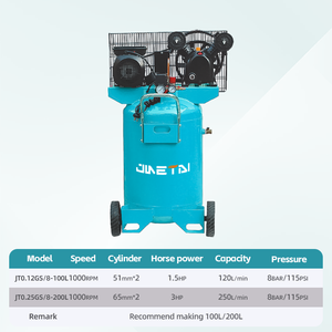 100L 8BAR Lubricated Piston Air <b>Cooled</b> Mute Large Capacity Portable Vertical Industrial Customizable Belt Air Compressor - Product Image 3