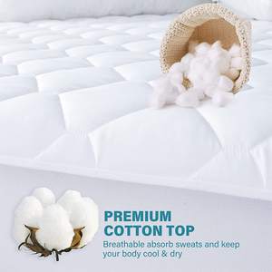 Mikrofiber 100% su geçirmez kapitone yatak örtüsü ped koruyucu emici Topper Cal kral beyaz renk - Product Image 2