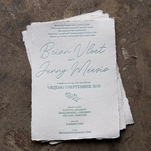 Cartes d'invitation de mariage en <span class=keywords><strong>papier</strong></span> coton, impression typographique, <span class=keywords><strong>papier</strong></span> fait main, impression livre, personnalisées, gaufrées ou en relief - Product Image 1