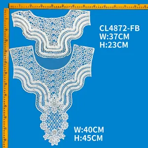 Garment Milk Silk Neck Lace Collar Choker Neck Flower Collar Applique Embroidered polyester crochet Lace Collar designs