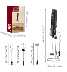 <span class=keywords><strong>Mousseur</strong></span> à <span class=keywords><strong>lait</strong></span> électrique et mini-mixeur portatif tout-en-un rechargeable par USB à 3 vitesses pour le café, la pâtisserie et les boissons - Product Image 6