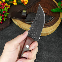 Juego de Cuchillos de Cocina Multiusos para Exteriores con Mango de Madera y Acero al Carbono Forjado