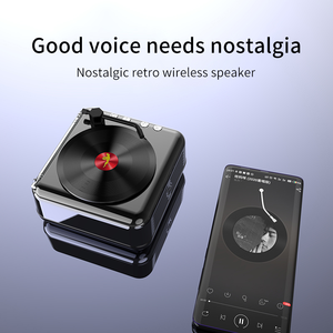 Không dây cổ điển retro âm nhạc hộp Máy quay đĩa Loa hỗ trợ AUX TF Thẻ USB Đĩa Máy nghe nhạc FM Đài phát thanh di động <span class=keywords><strong>Bluetooth</strong></span> Loa - Product Image 6