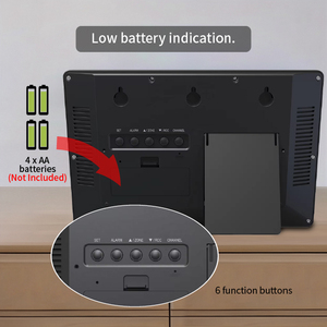 (Solo EE. UU.) Jumbo Luxury RC Atomic Reloj de pared digital para temperatura interior/exterior Características Alarma Decoración del hogar Exclusivo - Product Image 3