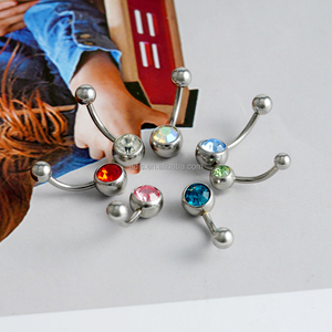 Mejor Venta de acero inoxidable 316L externamente roscado Piercing joyería ombligo anillo del vientre - Product Image 2