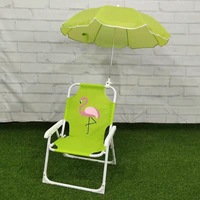 Enfant mignon imprimé dauphin crème glacée cactus ananas flamant rose motif enfants facile à plier chaise de plage avec parapluie pas cher facile à prendre