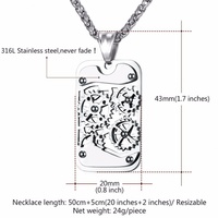 Collier à engrenages mécaniques, pendentifs rétro en forme d'engrenages, colliers en acier inoxydable 316L, bijoux punk style moteur en titane