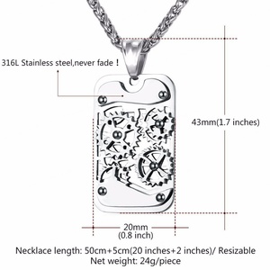 Collar con Engranajes Mecánicos, Colgantes de Engranajes Retro, Collares de Acero Inoxidable 316L, Estilo Punk Motorizado, Joyería de Titanio - Product Image 6