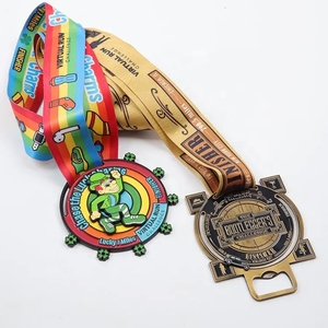 Gold Medallas Trophies Supplier Custom Made Sports Rotating Metal Medals Craft With Lanyards