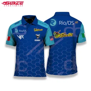 Chemise de course pit crew personnalisée à sublimation en gros