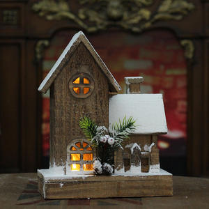Décorations de Noël en bois, fournitures de décoration de Noël, maison de neige lumineuse de Noël, décoration de scène d'<span class=keywords><strong>igloo</strong></span> en bois de Noël, ornements - Product Image 6