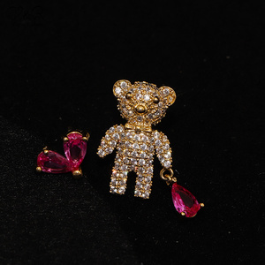 V & R Mode Bijoux Saint Valentin Cadeaux Plaqué <span class=keywords><strong>Or</strong></span> Mignon Coeur <span class=keywords><strong>Ours</strong></span> En Cristal <span class=keywords><strong>Boucle</strong></span> <span class=keywords><strong>D</strong></span>'oreille Pour Les Femmes - Product Image 6