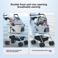 Poussette pliable multifonctionnelle en métal pour animaux de compagnie Motion Apex, légère, imperméable, 4 roues, capacité 30 kg, pour chiens de petite/moyenne taille, pour l'extérieur