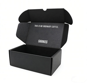 Custom Packing <strong>Box</strong> <strong>Black</strong> Corrugated Cardboard <strong>Box</strong> With Logo For E-commerce <strong>Shipping</strong> Recyclable - Product Image 2