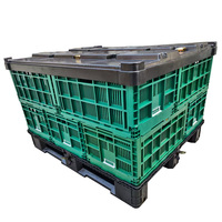 Chiffre d'affaires Maille mobile Pliable Empilable HDPE Stockage Agriculture Oeuf Fruits et Légumes Panier en plastique Caisse