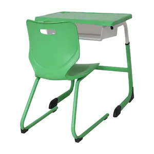 hot sale student tutoring adjustable training table school chair with desk for single classroom furniture student desk kids