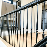 Balustres coniques ronds creux en fer forgé noir de haute qualité LD-Metal pour balcons et escaliers