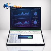 Portátil CoreNest de 14 Pulgadas con Pantalla Dual, Intel Celeron N6805, 8GB/16GB/32GB de RAM, Pantalla Táctil Dual, YOGA 2 en 1, Plegable, para Negocios