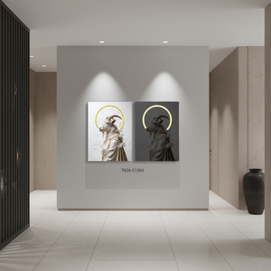 Quadro Moderno con Figura di Capra Surreale e Luce LED, <span class=keywords><strong>Arte</strong></span> da Parete per Soggiorno, Grande Dipinto Incorniciato - Product Image 4