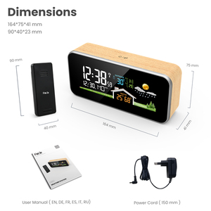Stazione <span class=keywords><strong>Meteo</strong></span> con Schermo VA, Termometro Digitale Interno/Esterno, Igrometro, Barometro, Orologio LED con Funzione <span class=keywords><strong>Meteo</strong></span> - Product Image 2