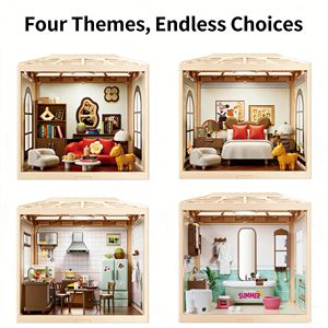 Kit <span class=keywords><strong>de</strong></span> construction <span class=keywords><strong>de</strong></span> miniatures 4-en-1 avec lumières LED, <span class=keywords><strong>maison</strong></span> miniature DIY, <span class=keywords><strong>maison</strong></span> <span class=keywords><strong>de</strong></span> <span class=keywords><strong>poupée</strong></span>, jouet éducatif pour enfants et adultes, décoration intérieure - Product Image 5