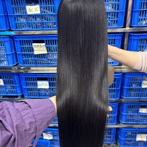 Perruques en dentelle HD 13x6 bon marché en gros, cheveux indiens pré-épilés et nœuds décolorés, perruques sans colle, perruques en cheveux humains pour femmes noires - Product Image 2