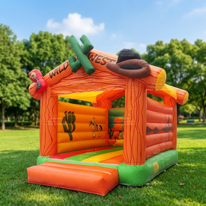 Maison de rebond de fête gonflable semi-fermée écologique personnalisée de haute qualité château sautant maison gonflable du Far West 3-5 capacité - Product Image 1