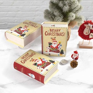 Merry Christmas <b>book</b> shaped paper candy dessert gift packaging <b>box</b>, customizable according to needs - Product Image 2