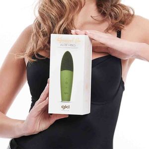 Cepillo de limpieza facial eléctrico verde con niveles de potencia ajustables para limpieza profunda y exfoliación - Product Image 4