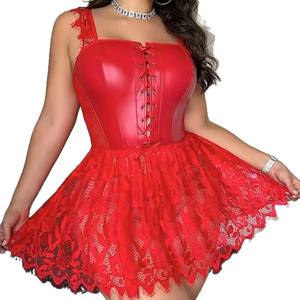 <span class=keywords><strong>Robe</strong></span> fourreau sexy en cuir effet mouillé pour femme, jupe mini moulante brillante en <span class=keywords><strong>latex</strong></span> avec ouverture érotique à l'entrejambe et poches aux hanches - Product Image 5