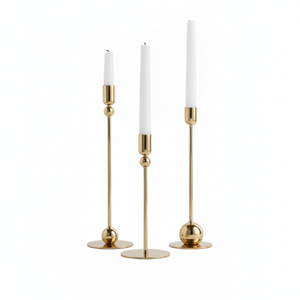 Candelabros cónicos de estilo Vintage de latón macizo candelabros de Metal de diseño cónico elegante tarro de vela único - Product Image 1