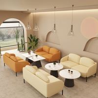 Ensemble de canapés de café et mobilier de restaurant de luxe léger et minimaliste, table de salle à manger économique, chaises et tables de salle à manger en gros