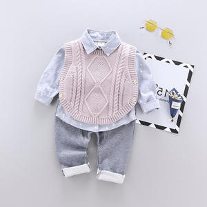 Vêtements d'automne et d'hiver pour enfants, garçons et filles, pull chaud, chemise, pantalon, ensembles de trois pièces pour un usage décontracté - Product Image 3