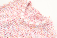Robe longue en tweed coloré de luxe, élégante, sans manches, en laine tricotée, coupe droite, boutonnée, de haute qualité pour femme