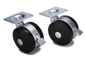 Moderne 3-Zoll-Doppelrad 75mm Hochleistungs-drehbare verstellbare Kunststoff rolle 65*55mm/65*65mm Platte 17 Jahre Pause - Product Image 4