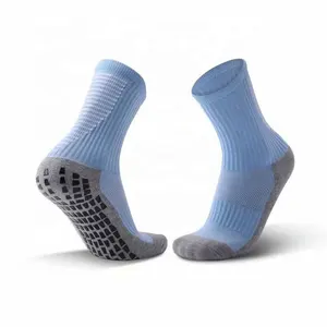 Лучшего качества, голубые Компрессионные носки, мужские спортивные носки до щиколотки, футбольные носки
