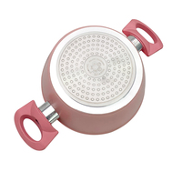 Ensemble de mini poêles de cuisson et de casseroles antiadhésives ensemble de casseroles de cuisine roses antiadhésives ensemble de poêles à frire à induction en aluminium avec couvercles