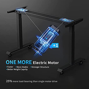 Electric Height Adjustable <strong>Computer</strong> <strong>Tables</strong> Sit to Stand Desk with Dual Motor <strong>3</strong> Stage Telescopic Frame - Product Image 5