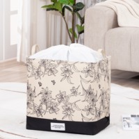 Panier à linge rectangulaire pliable léger en tissu à motif Lily, haute précision, tolérance de poids précise