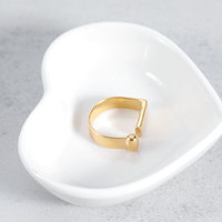 Großhandel Trendiger Schmuck Einfacher Blanko-Siegelring 18K Vergoldet Glänzender Quadratischer Edelstahl Flacher Ring