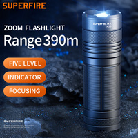 Lampe de poche LED extérieure à lumière forte en alliage d'aluminium, étanche IP44, rechargeable par USB, M35, 430 Lumens, batterie 18650, affichage numérique
