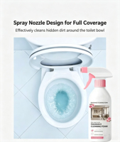 Agent nettoyant moussant parfumé pour toilettes, nettoyant puissant, désodorisant, détartrant puissant, éliminateur de jaunissement, nettoyant WC 500ml 1 pièce