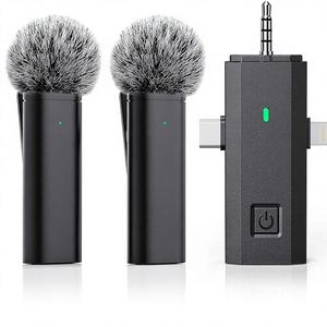 Micrófono de Solapa Lavalier Portátil Mini, Micrófono Inalámbrico de 2.4G con Retardo Ultrabajo para Cámara, Vlog, Entrevistas, Grabación en Exteriores - Product Image 1