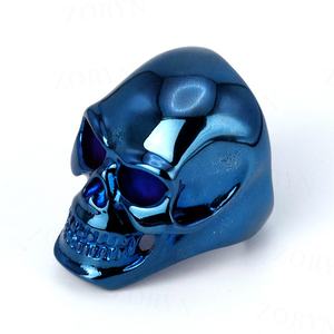Anillo de Calavera Gótico de Acero Inoxidable 316 con Baño Azul para Hombre, Ojo Púrpura de Alto Brillo, Joyería Atrevida y Rebelde para Motociclistas, Punk, HipHop - Product Image 4