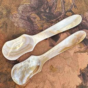 Spatule de 12 cm personnalisée avec logo, faite à la main, cuillère à masque, cuillère à assaisonnement de luxe en nacre, ustensile de table - Product Image 4