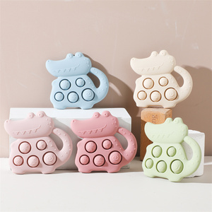 Nuova vendita Baby Silicone dentifrieri in Silicone morbido dinosauri ciuccio catene <span class=keywords><strong>e</strong></span> massaggiagengive accessori - Product Image 4