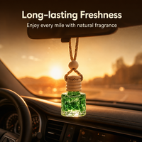 Diffuseur de parfum pour voiture haut de gamme, flacon vide en verre pour aromathérapie avec cordon réglable pour décoration de rétroviseur