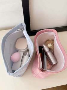 Eco Friendly Custom Logo Travel Portable Corduroy Toiletry Makeup Pouch Zipper Cosmetic <b>Storage</b> Bag Gifts <b>Make</b> <b>up</b> Bags Girl - Product Image 4